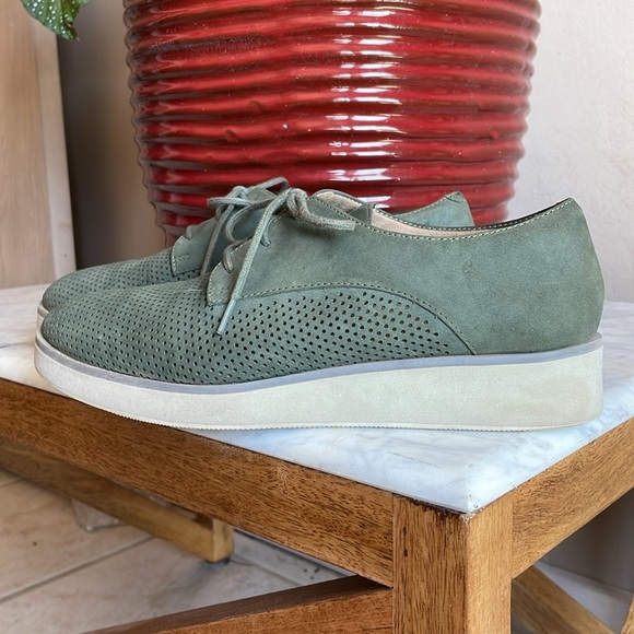 SOFTWALK Shoes Lace Up Oxford Flats Leather Sage Green Women’s Sz: 7.5 - Picture 9 of 11
